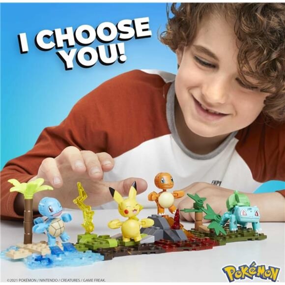 MEGA Pokémon Building Toys Set Kanto Region Team with 130 Pieces 2" Tall, Kids - Picture 2 of 6